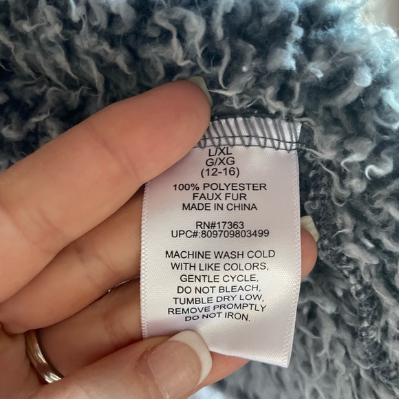 Kensie Furry Faux Fur Open Front Hooded Cardigan Women’s L/XL - Picture 6 of 8